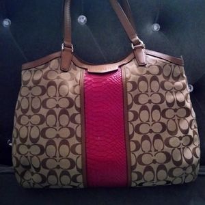 Coach Striped Shoulder Tote